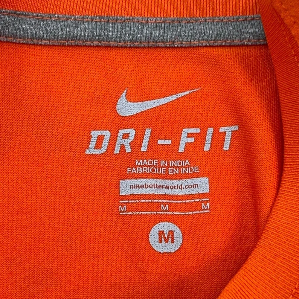 Virginia Tech Hokies Shirt Men Medium Orange Nike Dri Fit Performance Training T
